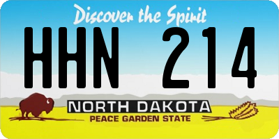 ND license plate HHN214