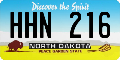 ND license plate HHN216