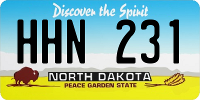 ND license plate HHN231