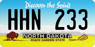 ND license plate HHN233