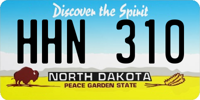 ND license plate HHN310