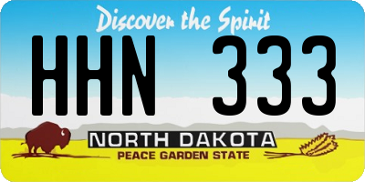 ND license plate HHN333