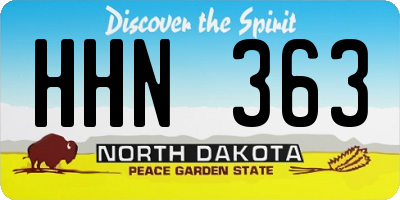 ND license plate HHN363