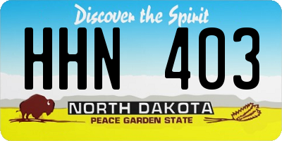 ND license plate HHN403