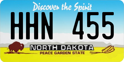 ND license plate HHN455