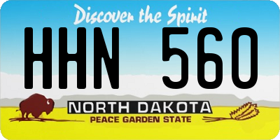 ND license plate HHN560