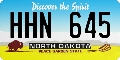 ND license plate HHN645