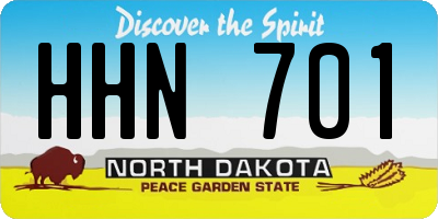ND license plate HHN701