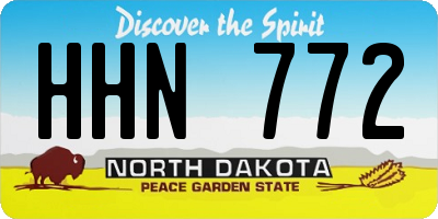 ND license plate HHN772