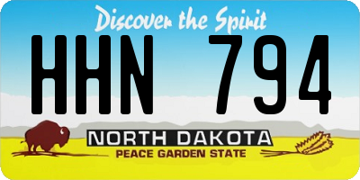 ND license plate HHN794