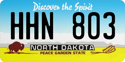 ND license plate HHN803