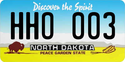 ND license plate HHO003