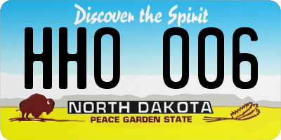 ND license plate HHO006