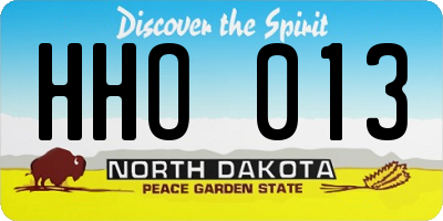 ND license plate HHO013