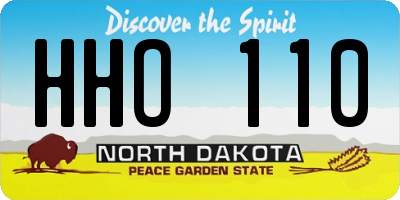 ND license plate HHO110