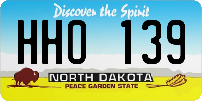 ND license plate HHO139