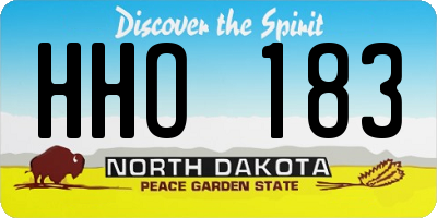 ND license plate HHO183