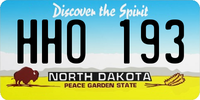 ND license plate HHO193