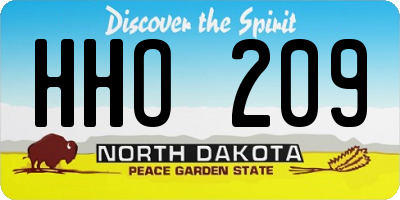 ND license plate HHO209