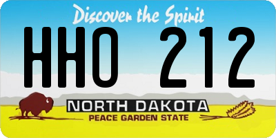 ND license plate HHO212