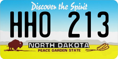 ND license plate HHO213