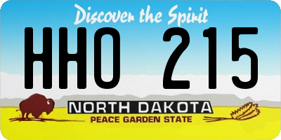 ND license plate HHO215