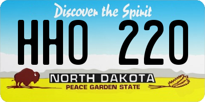 ND license plate HHO220