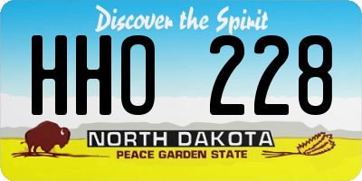 ND license plate HHO228
