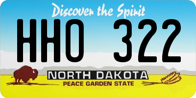 ND license plate HHO322