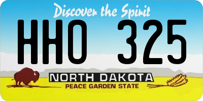 ND license plate HHO325
