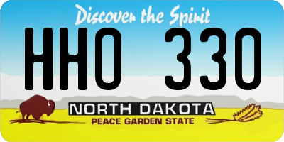 ND license plate HHO330