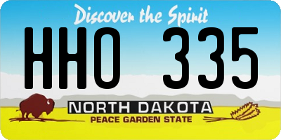 ND license plate HHO335