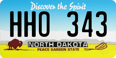 ND license plate HHO343
