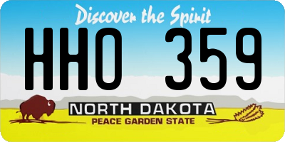 ND license plate HHO359