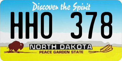 ND license plate HHO378
