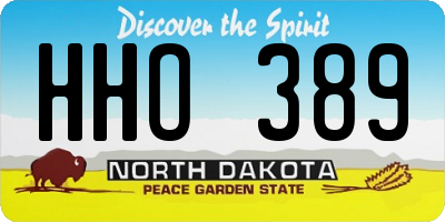 ND license plate HHO389