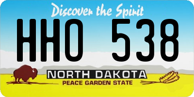 ND license plate HHO538