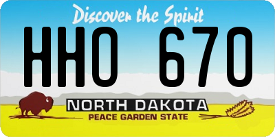 ND license plate HHO670
