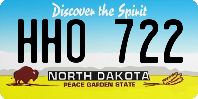 ND license plate HHO722