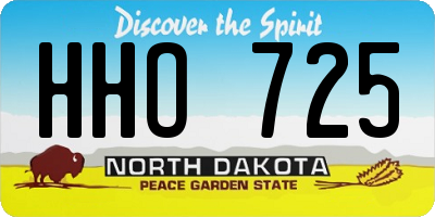ND license plate HHO725