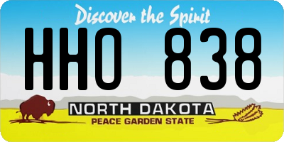 ND license plate HHO838