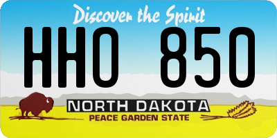 ND license plate HHO850