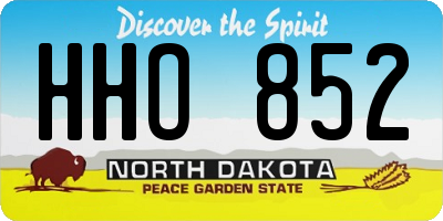 ND license plate HHO852
