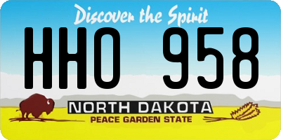ND license plate HHO958