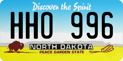 ND license plate HHO996