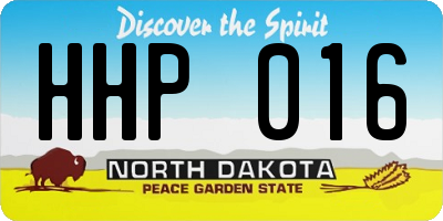 ND license plate HHP016