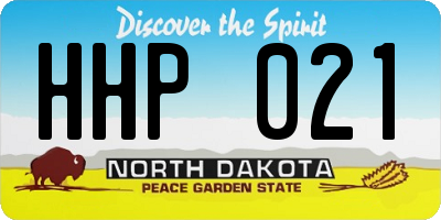 ND license plate HHP021