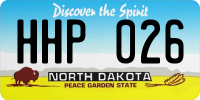 ND license plate HHP026