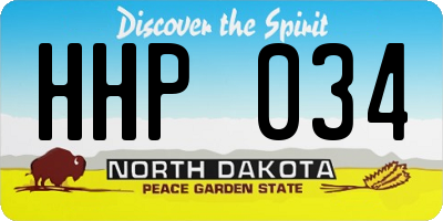 ND license plate HHP034