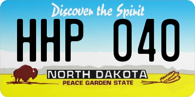 ND license plate HHP040
